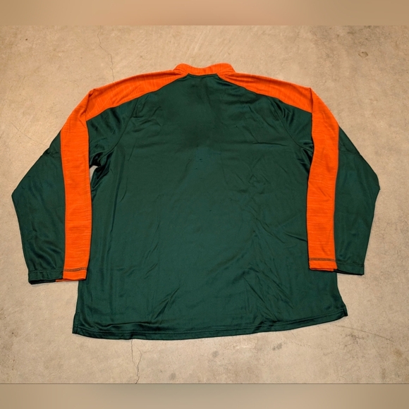 Adidas University Of Miami Men's XL 1/4 Zip Flaws Green Orange - Picture 7 of 10